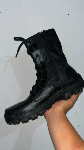 Coturno Militar Unissex Com Ziper Lateral