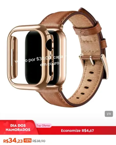 Capas e pulseira smartwatch novo sem usar 