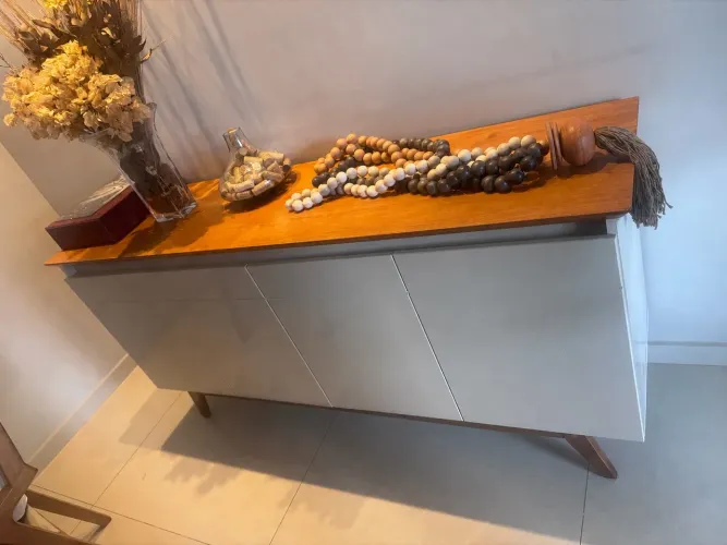 Buffet/ Aparador Classic 4 pt Off White e Nature