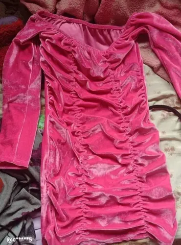VESTIDO CIGANINHA VELUDO CURTO PINK