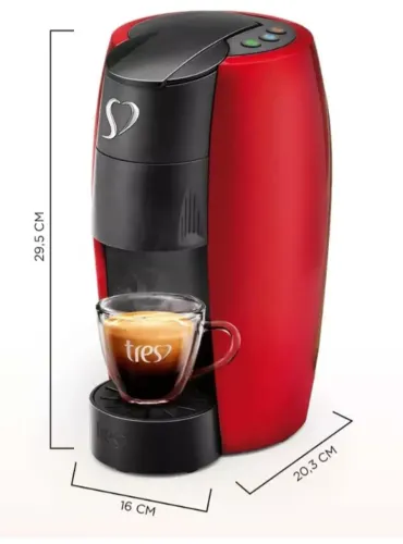 Cafeteira Espresso e Multibebida 3 Corações LOV Vermelha 127V - TRES