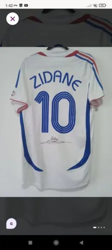 Camisa Franca Final Copa Mundo 2006 #10 Zidane Autografada Certificada