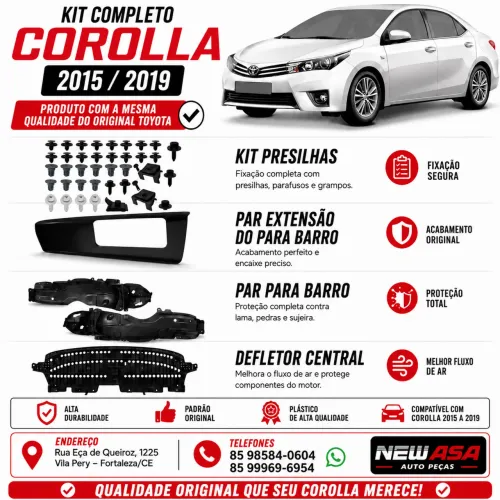 PEÇAS PARA SEU COROLLA ( ASA DE URUBU - PAPO - PRESILHAS E MUITO MAIS
