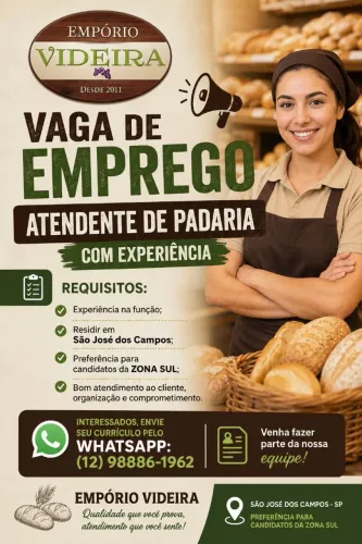 Contratasse Atendente de padaria