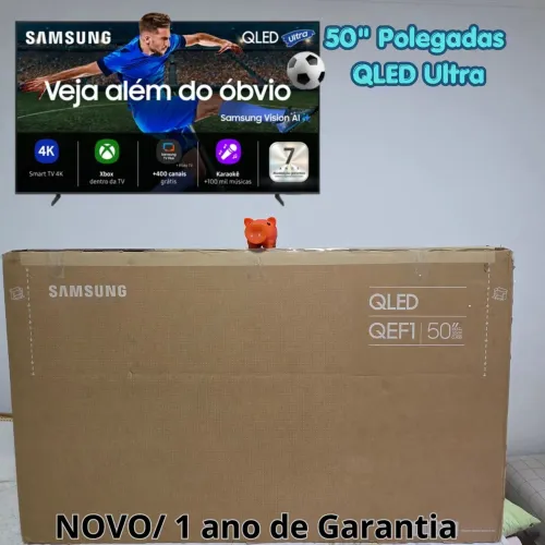 Smart TV Samsung 50" QLED 4K QEF1 Nova com 1 Ano de Garantia