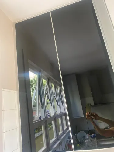 Armário Aéreo Cook Cozinhas - Vidro Preto Refletivo (2 Portas)