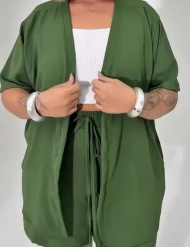 Conjunto kimono 2 peças GG verde