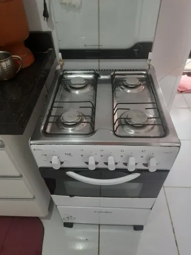FOGÃO ESMALTEC BALI CRISTAL 4 BOCAS - MESA INOX