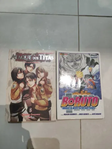 Kit 2 Mangás Panini: Ataque dos Titãs 8 (2 em 1) e Boruto 2