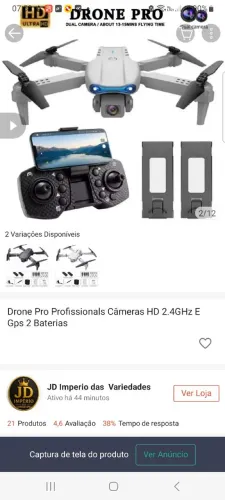 Vendo um Drone Pro Profissional completo na caixa