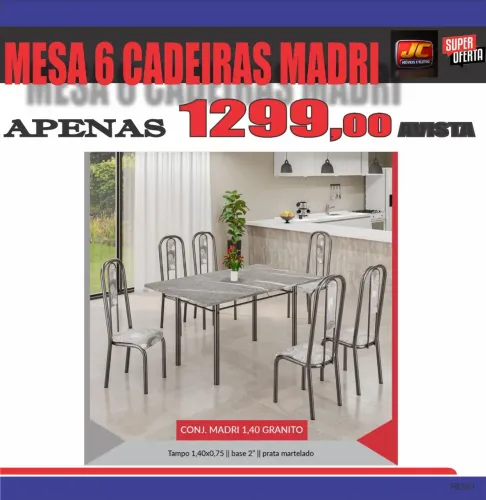 CONJUNTO MADRI 6 CADEIRAS