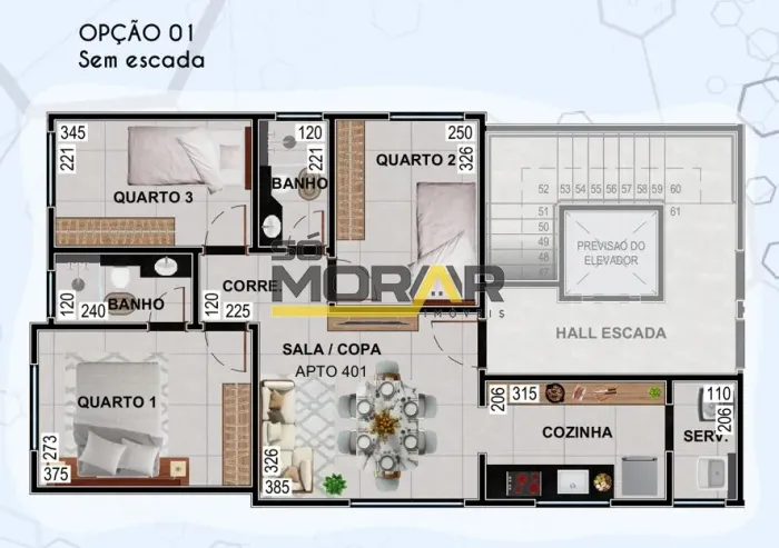 APARTAMENTO COBERTURA COM 3 QUARTOS, 1 SUÍTE, ÁREA GOURMET E 1 VAGA DE GARAGEM NO BAIRRO T