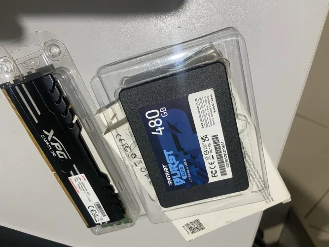 Ssd 480 giga + 8 giga de memória ddr4 xpg novinha