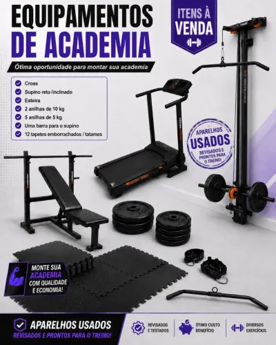 Kit de equipamentos de Academia - Ótimo Estado