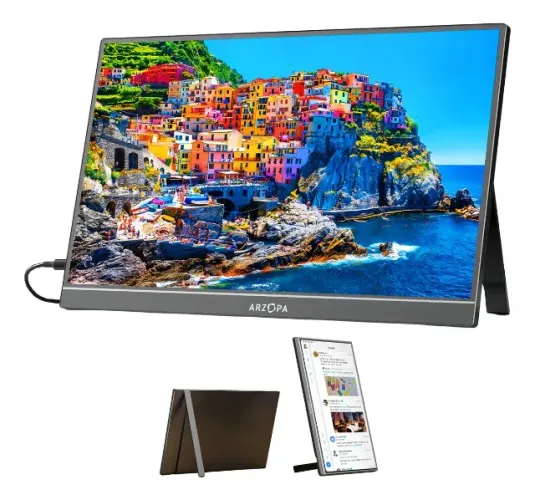 Monitor Portátil Arzopa 15.6" Full HD IPS 1080p 60Hz HDMI USB-C - Novo