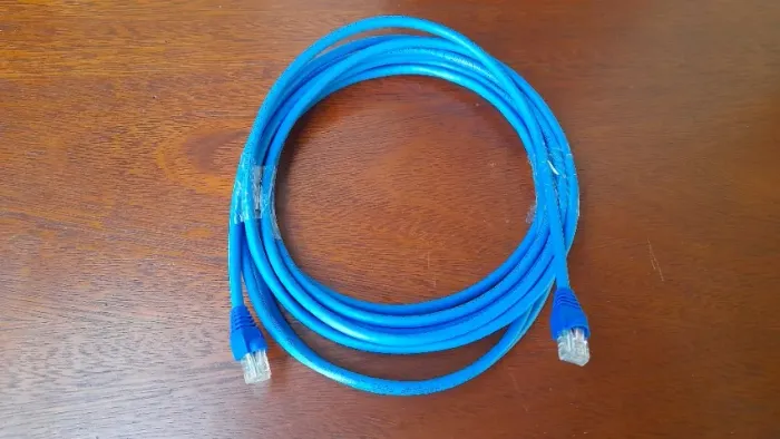 Cabo de Rede Cat6 5 Metros Ethernet Lan Rj45 Par Trançado CFTV Azul