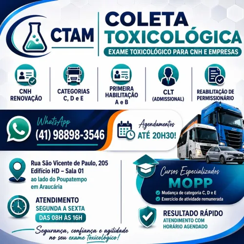 Exame Toxicológico + MOPP