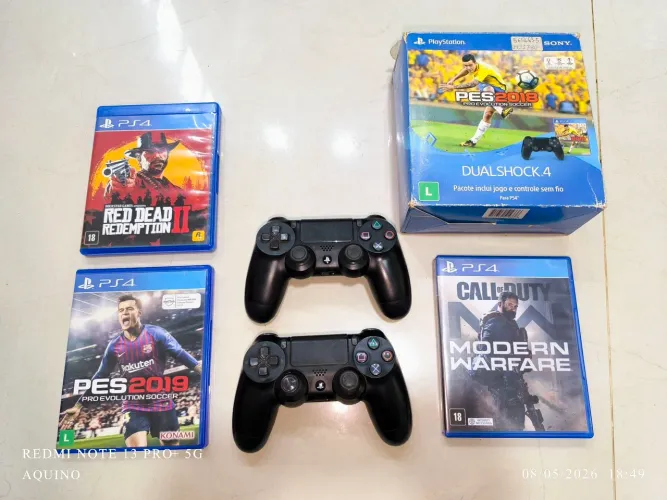 2 controles PS4 + jogos