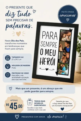 Quadro decorativo dia dos pais