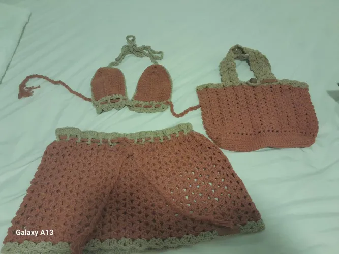 Saída de praia em crochê 100% artesanal