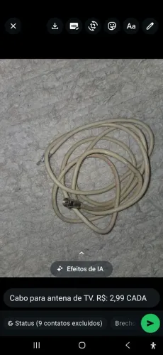 Cabo de antena de TV usado