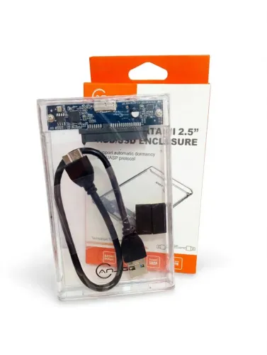 CASE PARA HD / SSD 2.5" TRANSPARENTE USB 3.0 - NOVO NA CAIXA