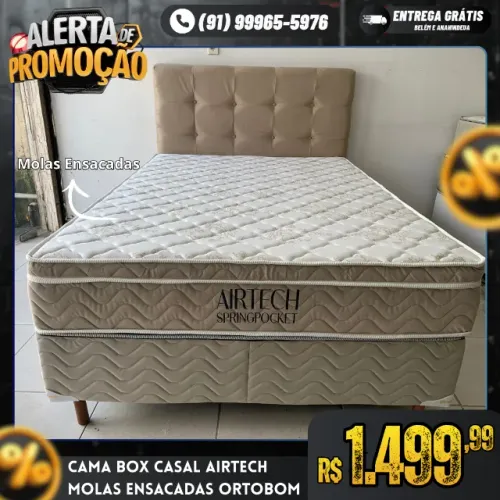 Cama Box Casal Molas Ensacadas Airtech Ortobom