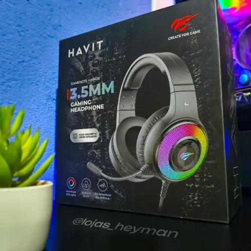 Headset Gamer Havit H2042D RGB Preto P2 Fone De Ouvido, Som Estéreo, Microfone