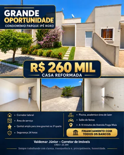 Casa Reformada no Parque Ipê Roxo - R$ 260 Mil