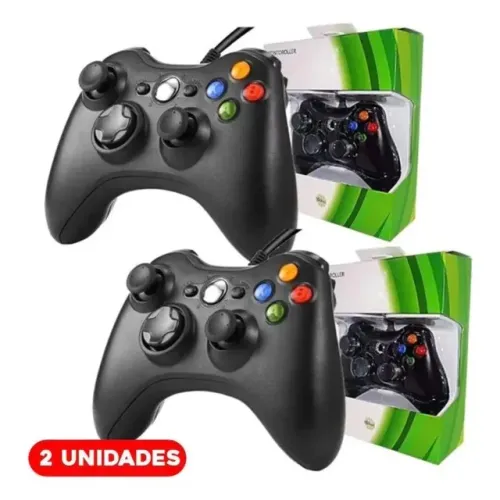 Kit 2 Unids Controle Xbox360 e Pc Gamer Ergonômico *ENTREGA GRÁTIS*