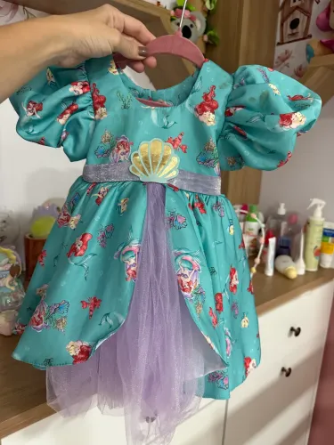 Vestido pequena sereia luxo 1 ano