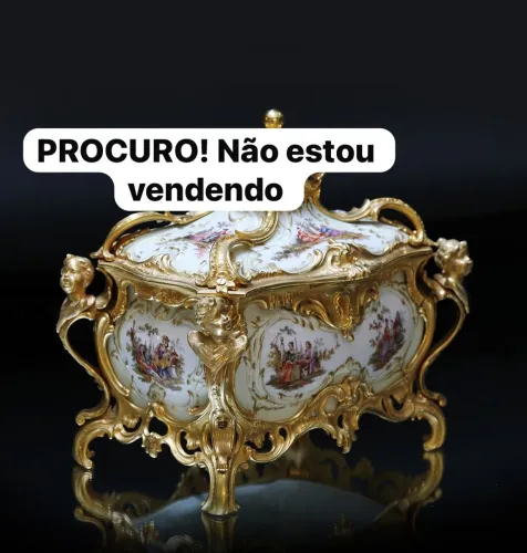 Porta joias antigo vintage Luis xv art Noveau porcelana clássico rococó