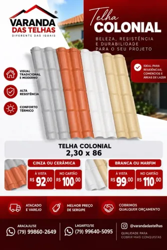 Telha Pvc colonial 2, 30x86