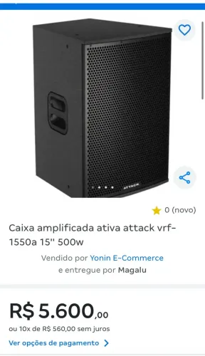 2 Caixas de som attack VRF 1550 - 1 ativa e 1 passiva 