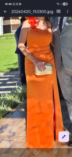 Vestido laranja madrinha