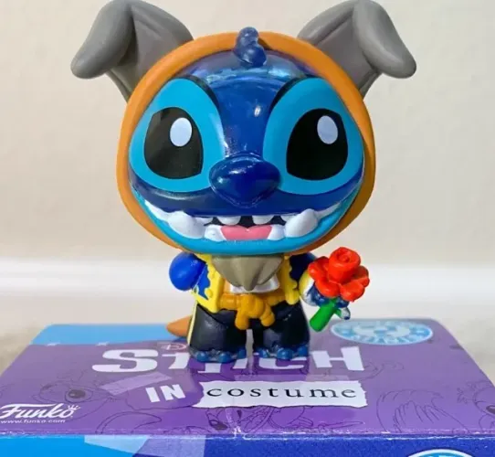 Funko Mini RARO EXCLUSIVO LACRADO Stitch as The Beast Disney A Bela e a Fera COLECIONADOR
