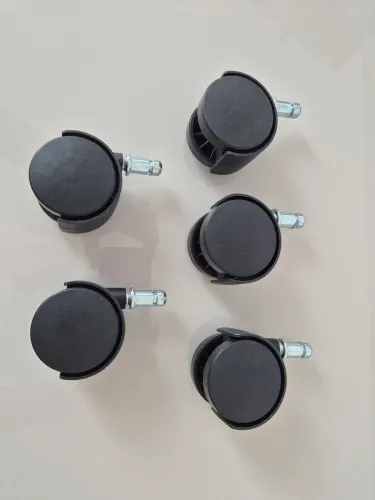 Kit 5 Rodinhas Anti-ruido Rodízios Para Cadeira Escritório PRETA