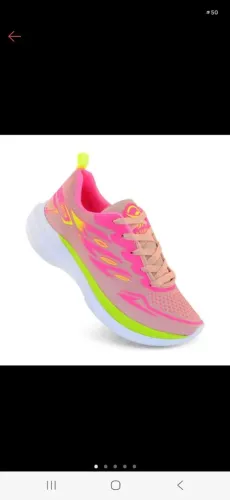 Tênis Feminino Esportivo Rosa com Neon - Confortável e Leve