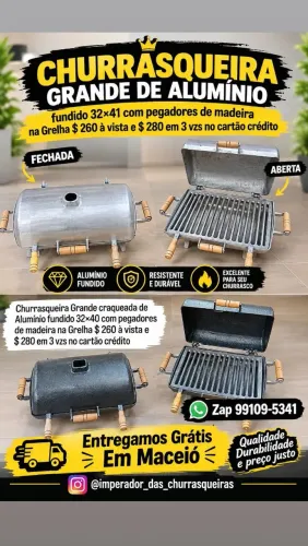 Churrasqueira Grande de Alumínio fundido