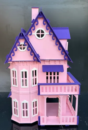 casa de boneca linda, pintada a mão, estilo polly barbie, casinha de boneca