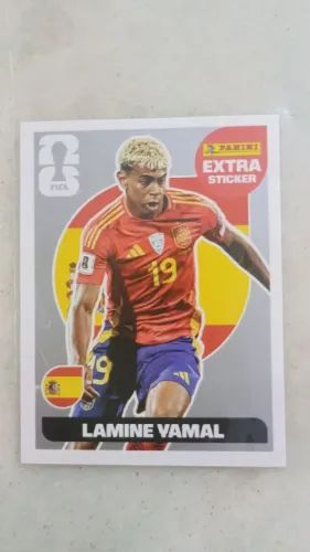 Vendo figurinha EXTRA STICKER do LAMINE VAMAL prata