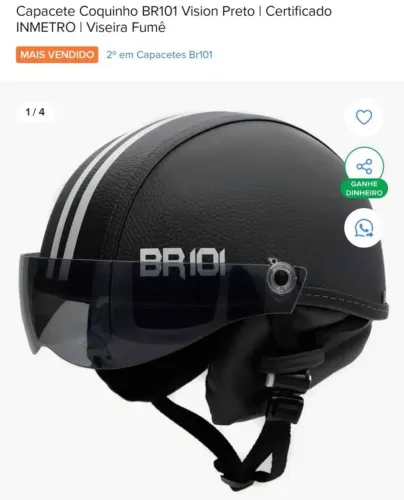Capacete coquinho para moto elétrica