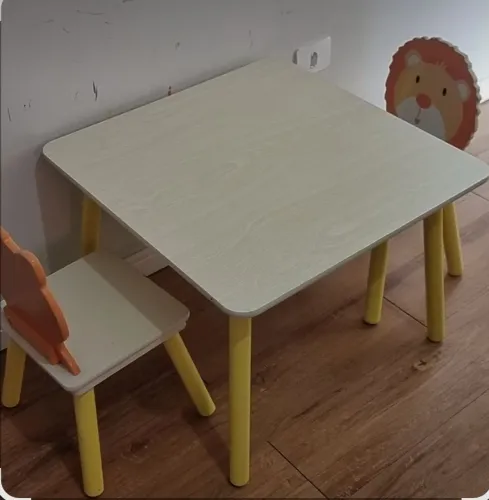 Conjunto De Mesa E 2 Cadeiras Em Mdf Infantil Zoo Members