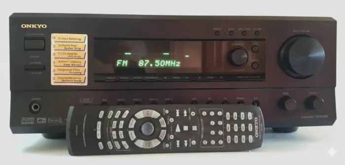 Receiver Onkyo Modelo TX-DS 696-Digital, Controle Remoto, Manual, Conservado, Pouco Uso.