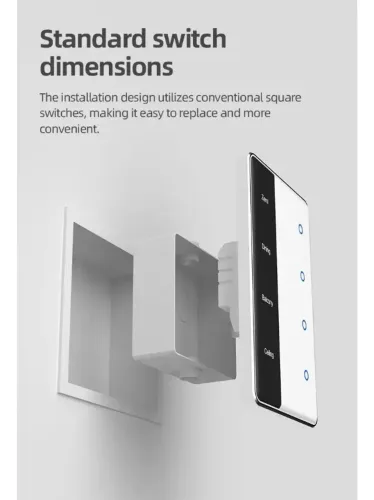 Zemismart Interruptor Zigbee Touch 3 Teclas Customizável