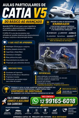 AULAS PARTICULARES DE CATIA V5 - DO BÁSICO AO AVANÇADO