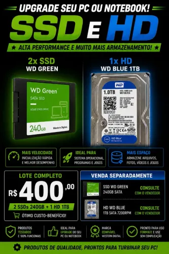  SSDs e HD para Venda - Ótimo Estado 
