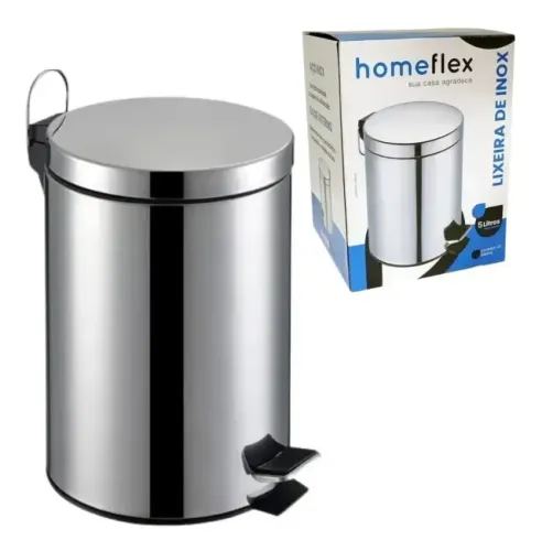 Lixeira Inox Polido Com Pedal 3 Litros
