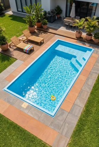 Piscina de fibra retangular de 06m