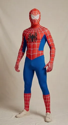 Fantasia Homem Aranha Adulto Cosplay Luxo Completa Macacão Seminova Tamanho G 1,80-1,90
